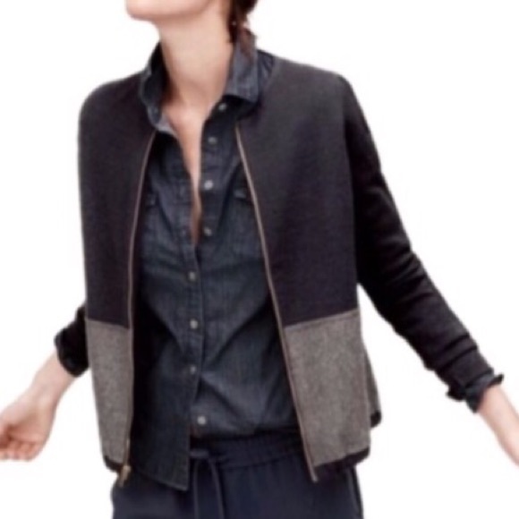 J. Crew Sweaters - J. CREW two tone jacket wool blend cardigan L